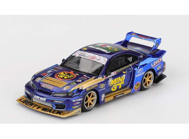 Mini GT #1185 Nissan Silvia S15 LB-Super Silhouette Formula Drift 2025 Team Mini GT Liberty Walk