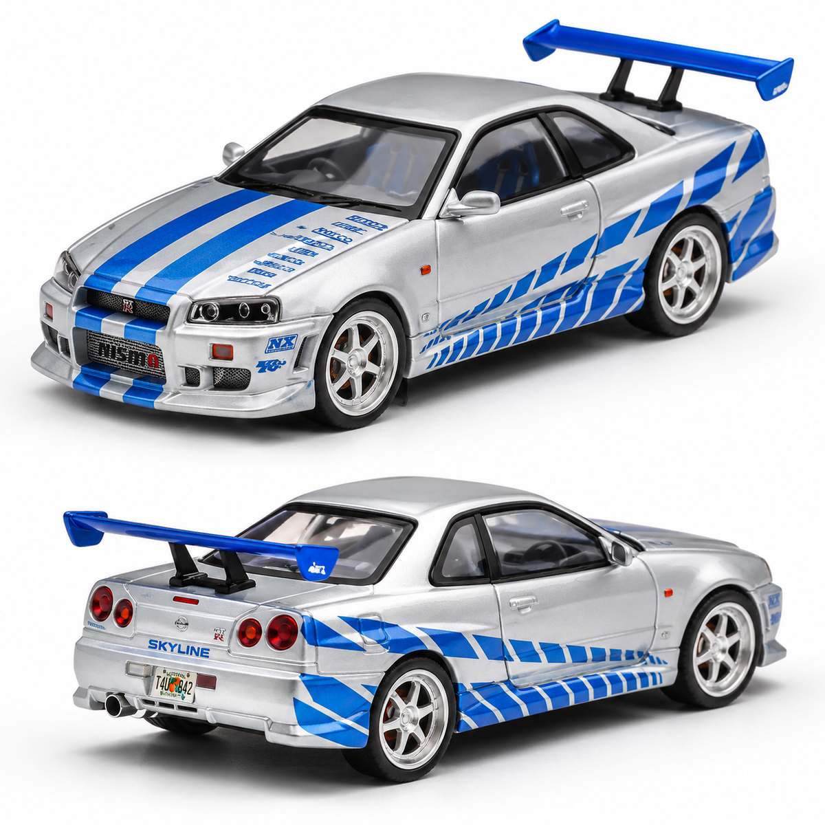 Mini GT Nissan Skyline GT-R (R34) C-West – 2 Fast 2 Furious – Brian O’Conner
