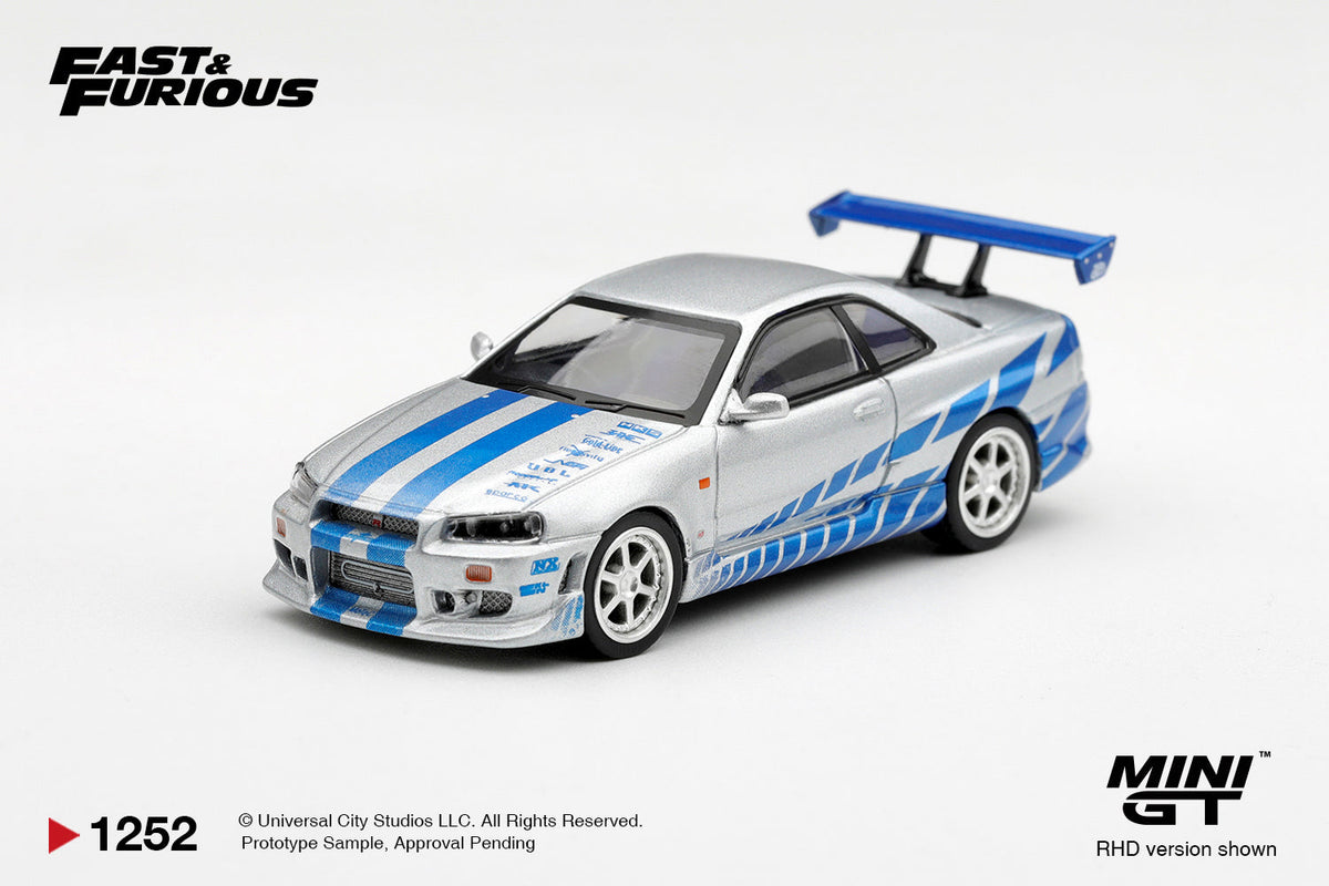 Mini GT Nissan Skyline GT-R (R34) C-West – 2 Fast 2 Furious – Brian O’Conner