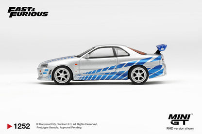 Mini GT Nissan Skyline GT-R (R34) C-West – 2 Fast 2 Furious – Brian O’Conner
