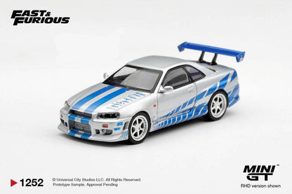 Mini GT Nissan Skyline GT-R (R34) C-West – 2 Fast 2 Furious – Brian O’Conner